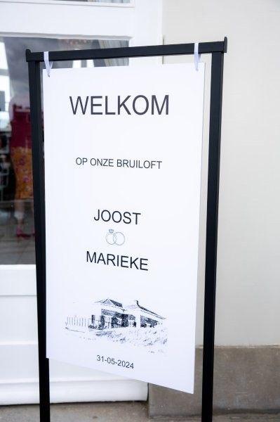 Welkomstbord zwart frame